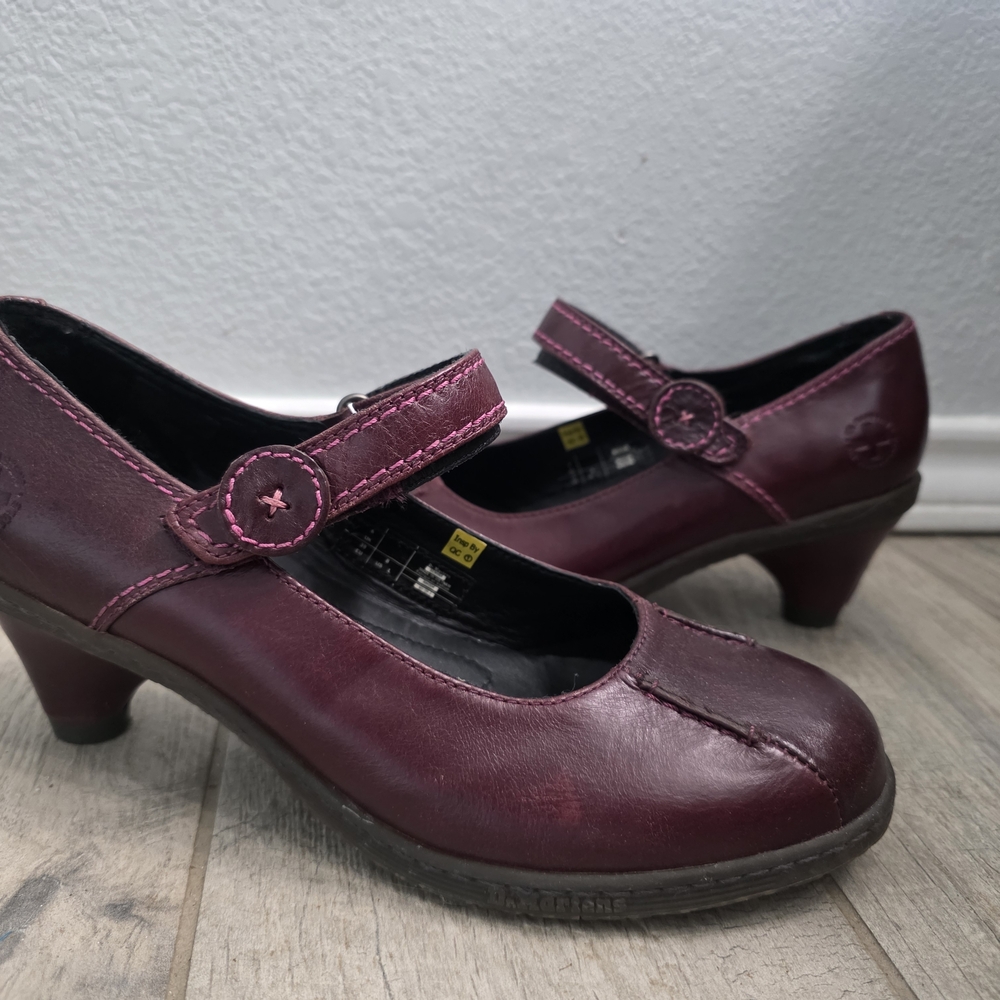 Dr. Martens Dark Red Mary Jane Heels Semira